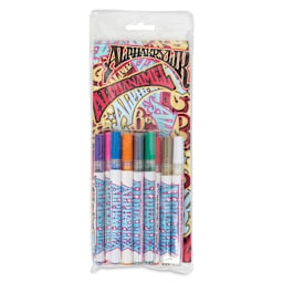 Alpha6 AlphaFlex Textile and Leather Paint Markers - Assorted Colors, 1 mm, Set of 12 front of packaging