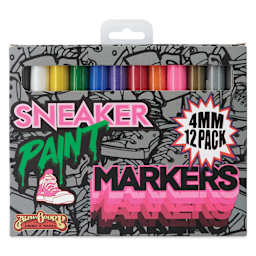 Alpha6 AlphaFlex Textile and Leather Paint Markers - Assorted Colors, 4 mm, Set of 12