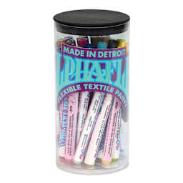 Alpha6 AlphaFlex Textile and Leather Paint Markers - Assorted Colors, 1 mm, Set of 25 front of packaging