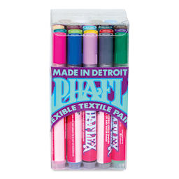 Alpha6 AlphaFlex Textile and Leather Paint Markers - Assorted Colors, 4 mm, Set of 24 front of packaging