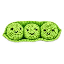 Bucilla Acrylic Yarn Amigurumi Crochet Kit - Triplets in a Pea Pod, 6-1/2" x 2-1/4" x 2" - finished