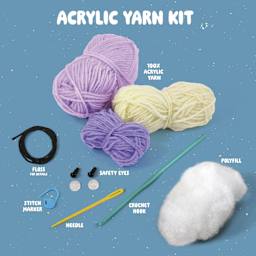 Bucilla Acrylic Yarn Amigurumi Crochet Kit - Sarah the Boba Tea - contents