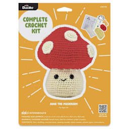 Bucilla Acrylic Yarn Amigurumi Crochet Kit - Junoh the Mushroom - front of packaging