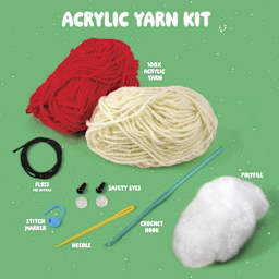 Bucilla Acrylic Yarn Amigurumi Crochet Kit - Junoh the Mushroom - contents