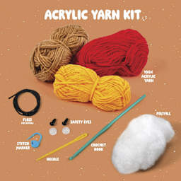 Bucilla Acrylic Yarn Amigurumi Crochet Kit - Pete the Pizza - contents