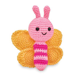 Bucilla Acrylic Yarn Amigurumi Crochet Kit - Betty the Butterfly, 4.5" x 5.75" x 2"