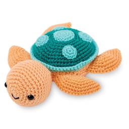 Bucilla Acrylic Yarn Amigurumi Crochet Kit - Tina the Turtle, 6.5" x 2.75" x 7.75"