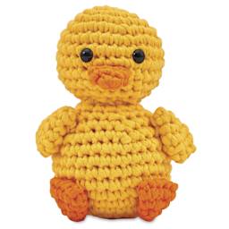 Bucilla T-Shirt Yarn Amigurumi Crochet Kit - Quackers the Duck, 5" x 3-1/2" x 2-1/2" - finished