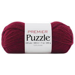 Premier Yarn Puzzle Solids Yarn - Burgundy, 328 yds