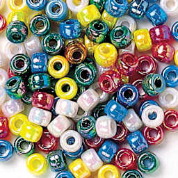 Pony Beads Metallic Assorted Colors   500/Pkg.  - Peggable
