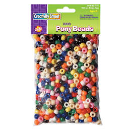 Pony Beads Bright Hues   1000/Pkg.  - Peggable