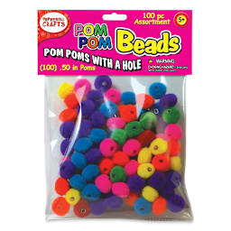 Pom Pom Beads - 1/2", 100 Piece Assortment