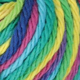 Lily Sugar N' Cream Yarn - 2 oz, 4-Ply, Psychedelic Ombre (Close-up of yarn)