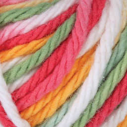 Lily Sugar N' Cream Yarn - 2 oz, 4-Ply, Mango Madness Ombre (Close-up of yarn)