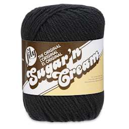 Lily Sugar N' Cream Yarn - 2.5 oz, 4-Ply, Black