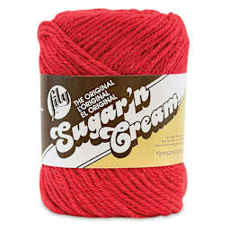 Lily Sugar N' Cream Yarn - 2.5 oz, 4-Ply, Red