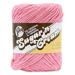 Lily Sugar N' Cream Yarn - 2.5 oz, 4-Ply, Rose Pink