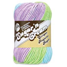 Lily Sugar N' Cream Yarn - 2 oz, 4-Ply, Violet Stripe