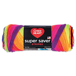 Red Heart Super Saver Yarn - Bright Stripe, 5 oz
