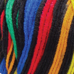 Red Heart Super Saver Yarn - Primary Stripes, close-up