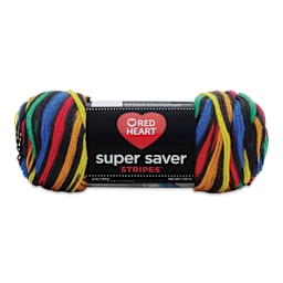 Red Heart Super Saver Yarn - Primary Stripes, 236 yds