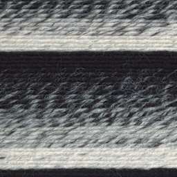 Lion Brand Scarfie Yarn - Black/Cream, close-up