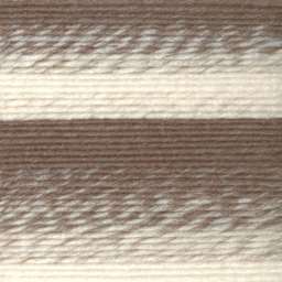 Lion Brand Scarfie Yarn - Cream/Taupe, close-up