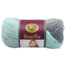 Lion Brand Scarfie Yarn - Silver/Mint, 312 yds