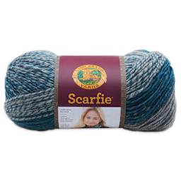Lion Brand Scarfie Yarn - Silver/Teal, 312 yds