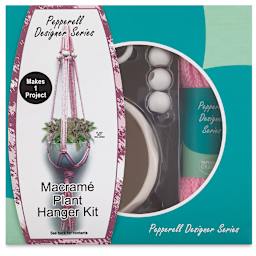 Macramé Plant Hanger Kits - Front view of Ceramic Planter package