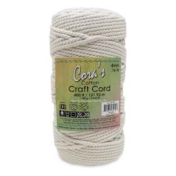 Pepperell Cotton Craft Cord - Natural, 4 mm, 400 ft
