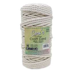 Pepperell Cotton Craft Cord - Front view of Natural, 6 mm, 250 ft package