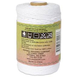 Pepperell Cotton Craft Cord - White, 1 mm, 300 ft - back