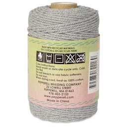 Pepperell Cotton Craft Cord - Charcoal, 1 mm, 300 ft - back