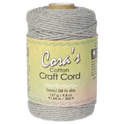 Pepperell Cotton Craft Cord - Charcoal, 1 mm, 300 ft - front