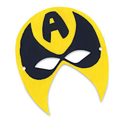 Super Hero Masks - Black and Yellow painted Mask