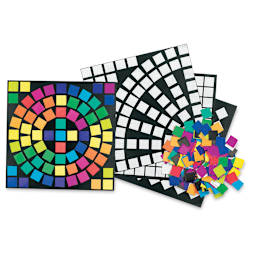 Roylco Spectrum Paper Mosaics - Component grids and paper squares shown
