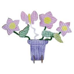 Roylco Flower Garden Sculpture Pack - finished example, project with butterfly