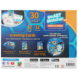 Flycatcher smART Sketcher Greeting Cards Set, back of the packaging. 