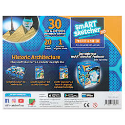 Flycatcher smART Sketcher Historic Architecture Set, back of the packaging. 