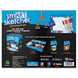 Flycatcher smART Sketcher Writeboard Set, back of the packaging. 