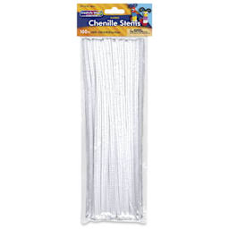 Creativity Street Jumbo Stems - White, Pkg of 100 - front of packaging