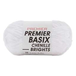 Premier Yarn Basix Chenille Brights Yarn - White