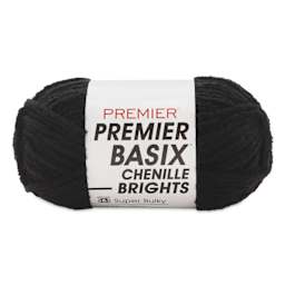 Premier Yarn Basix Chenille Brights Yarn - Black