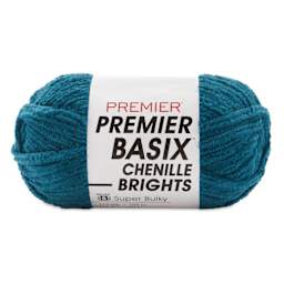 Premier Yarn Basix Chenille Brights Yarn - Teal Blue