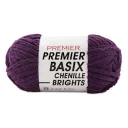 Premier Yarn Basix Chenille Brights Yarn - Eggplant