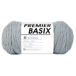 Premier Yarn Basix Worsted Yarn - Light Gray