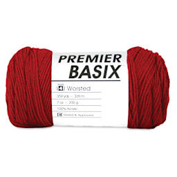 Premier Yarn Basix Worsted Yarn - Red