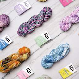Lion Brand x Rit 24/7 Cotton Yarn Dye Kits - finished yarn examples