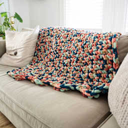 Lion Brand Cover Story Thick & Quick Yarn finished blanket example